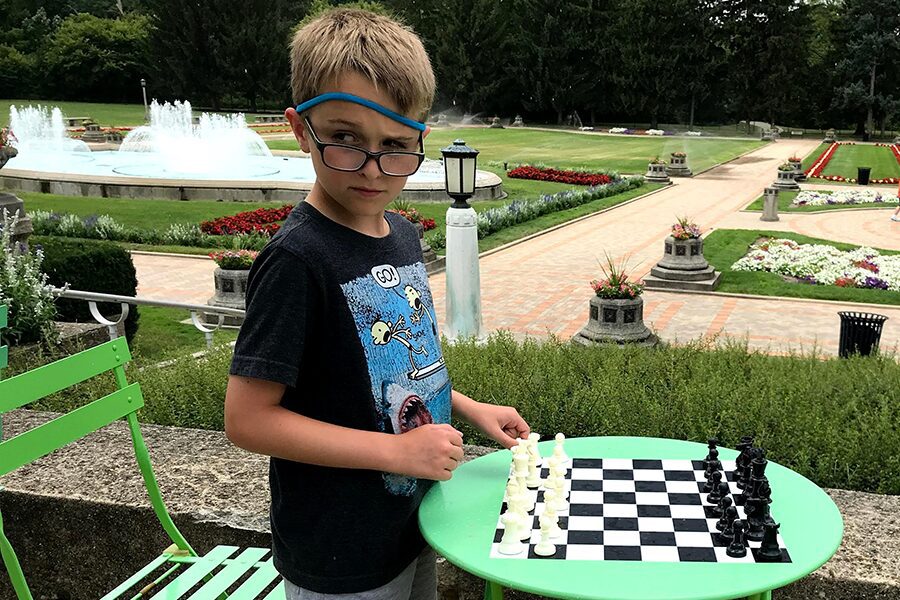 Alex playing chess