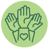 Raising hands up