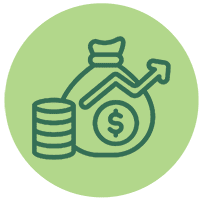 Coins and money bag