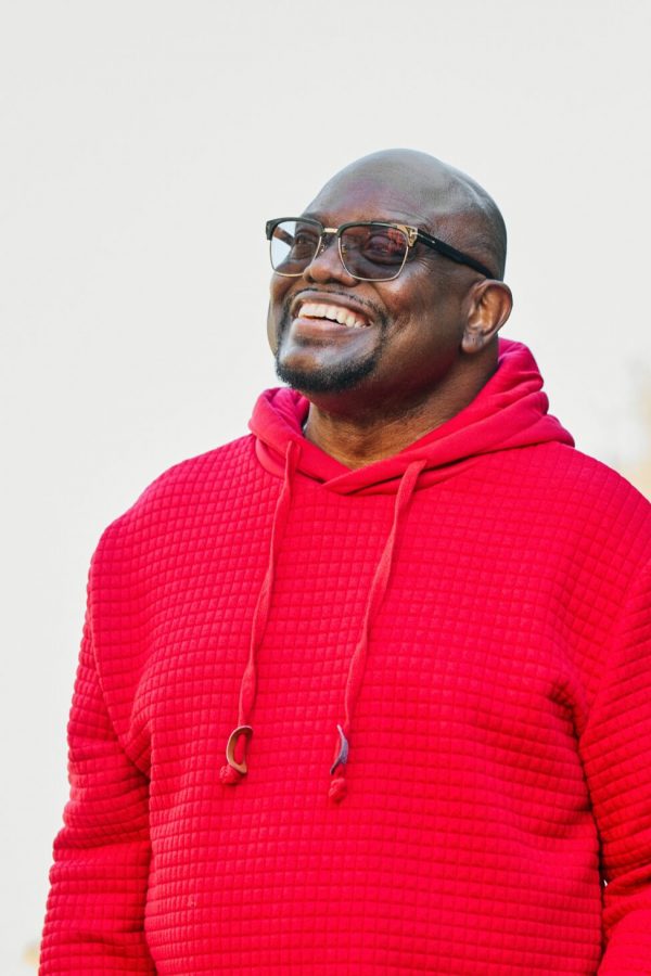 John Babbitt in red hoodie